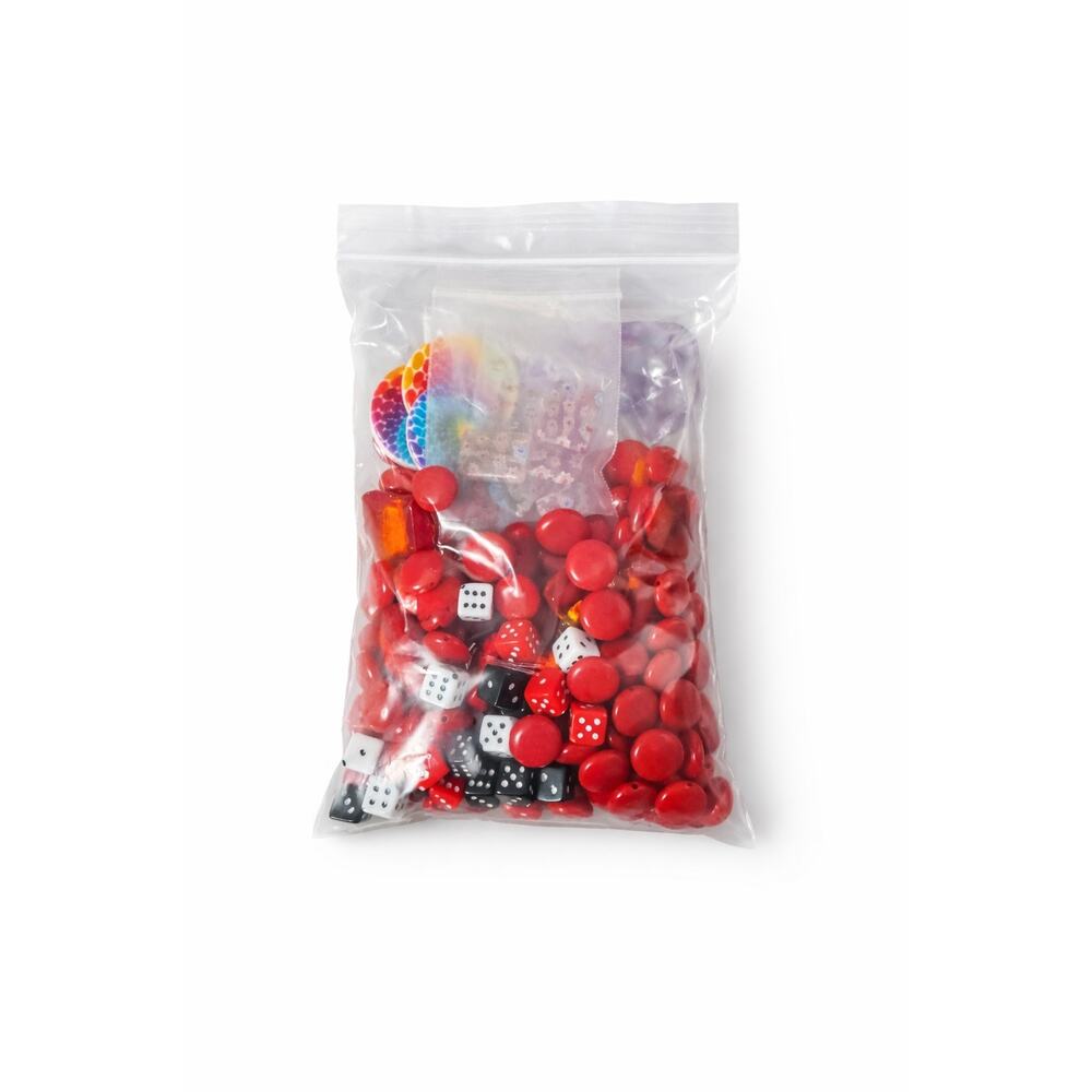 Red Mixed Bead Lot Dice Beads Charm Beads Jewelry Making Craft Supplies